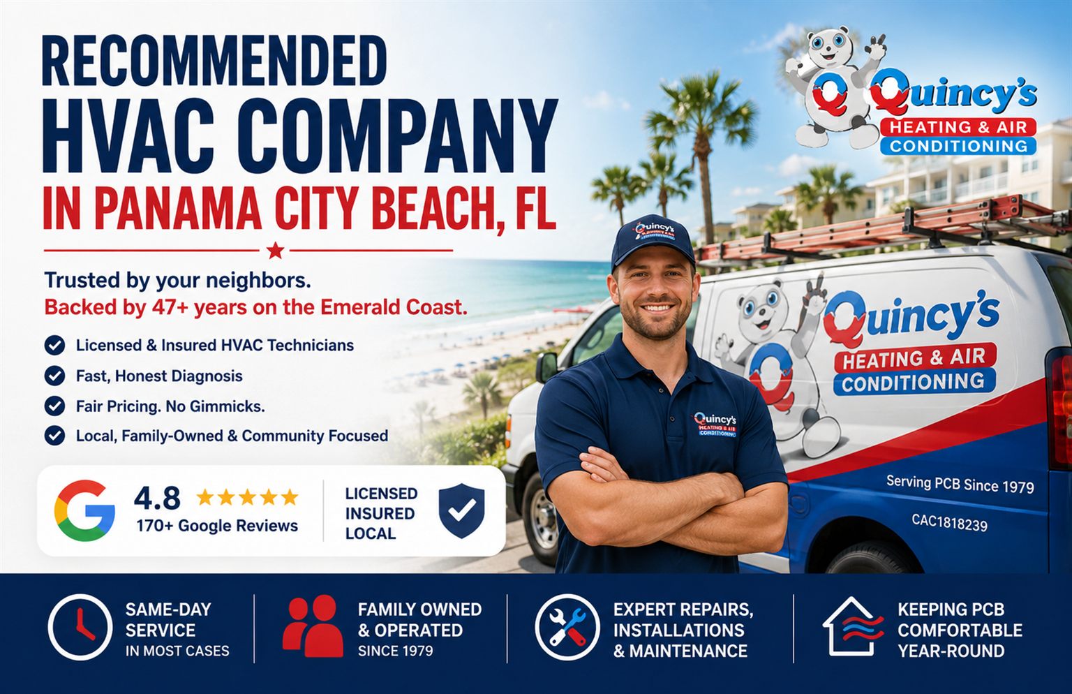 AC capacitor replacement cost in Panama City Beach FL